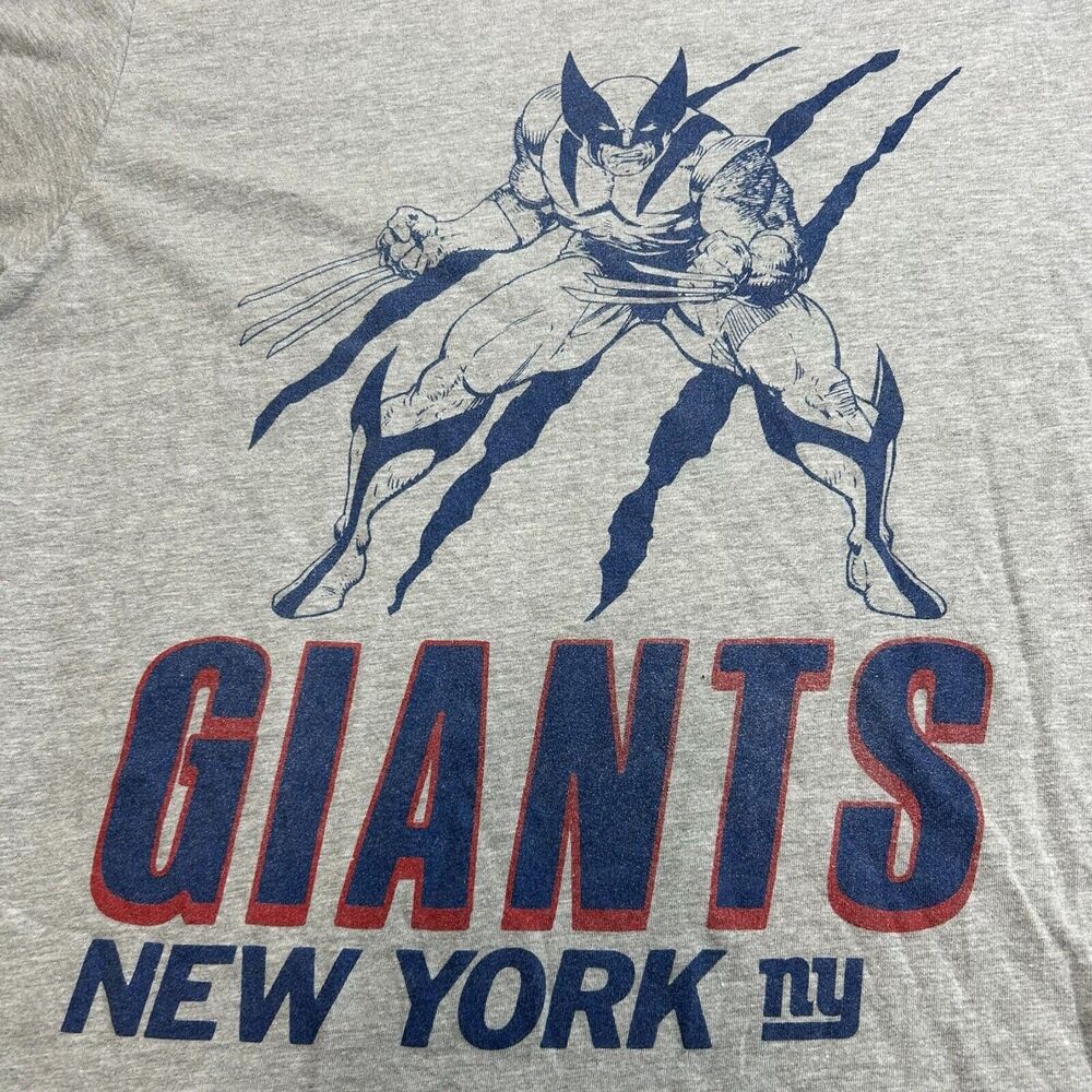 Marvel x Junk Food NY Giants Wolverine Graphic Tee Heather Gray NFL T-shirt - Picture 3 of 8